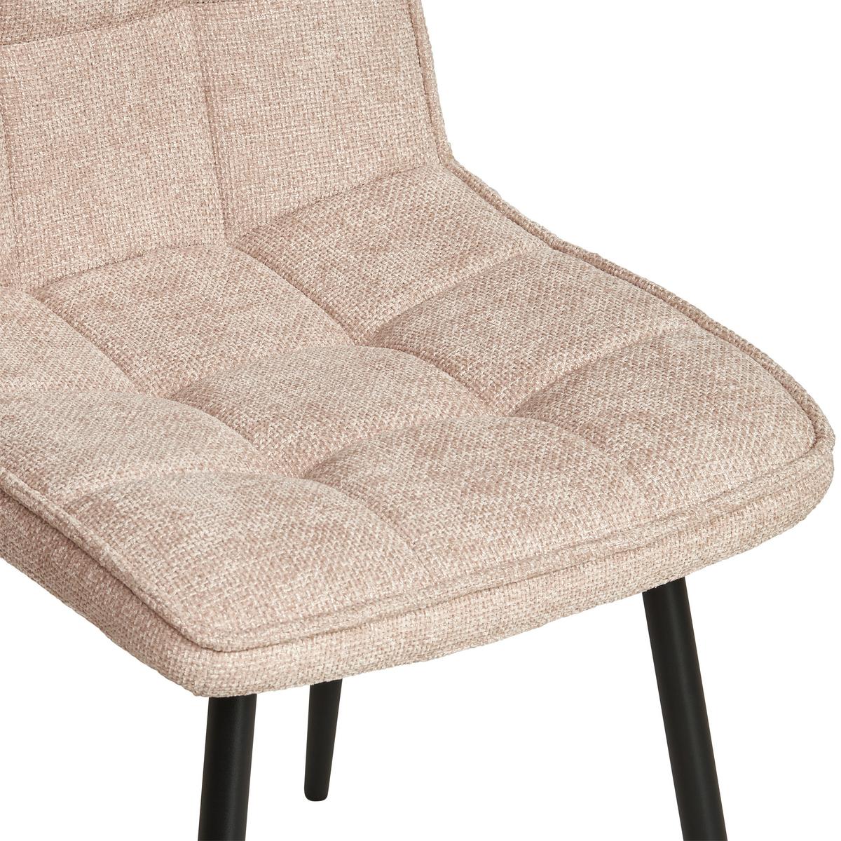 Vierfußstuhl Nevio Leinenoptik Beige, B: 45 cm - Beige/Schwarz, KONVENTIONELL, Holz/Textil (45/89/58cm) - MID.YOU