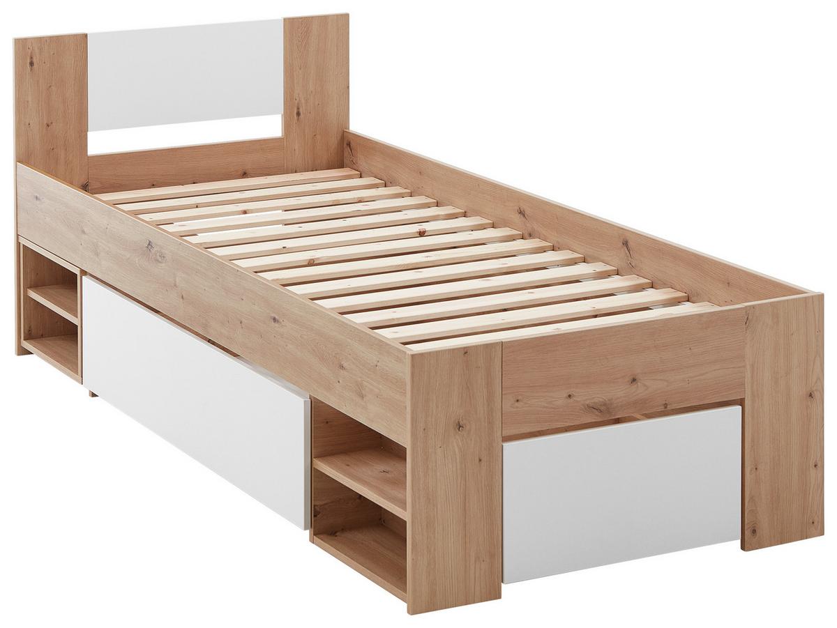 POSTEL AZURRO 2-90 - bílá/dub artisan, Moderní, kompozitní dřevo (90/200cm) - Mömax