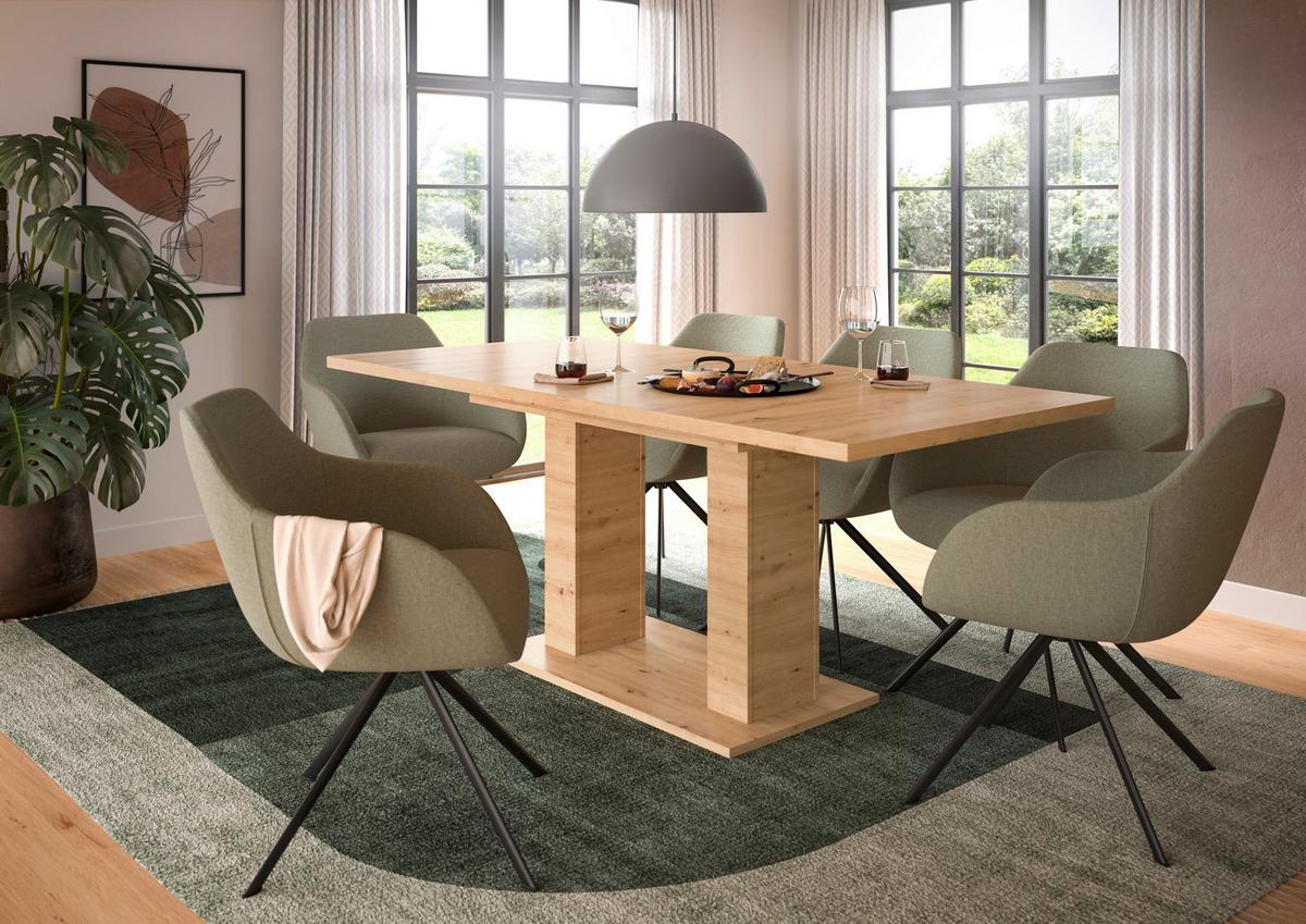 Ausziehtisch Marlon 150 Az Melamin Artisan, B:150-190 cm - Eiche Artisan, KONVENTIONELL, Holzwerkstoff (150-190/90/76cm)