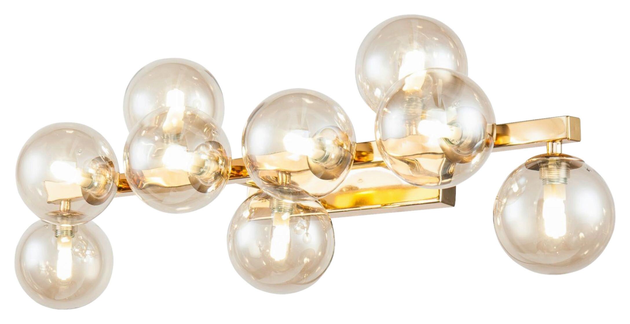 WANDLEUCHTE DALLAS - Goldfarben, Basics, Glas/Metall (66,5/22/22cm) - MAYTONI