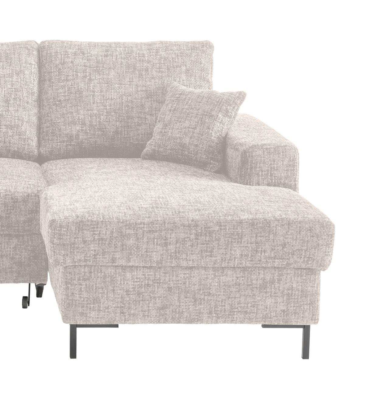 Eckschlafsofa Zona, Creme S: 237x143 Cm - Creme/Schwarz, KONVENTIONELL, Textil (237/143cm) - Livetastic