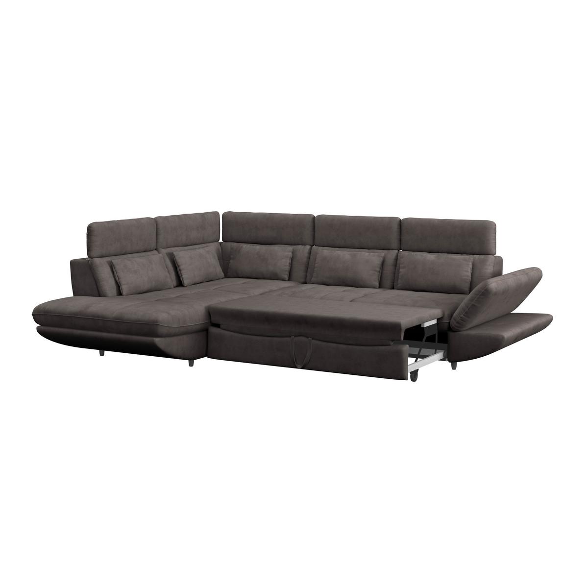 Wohnlandschaft Park - Dunkelbraun/Schwarz, MODERN, Textil (311/233cm) - Luca Bessoni