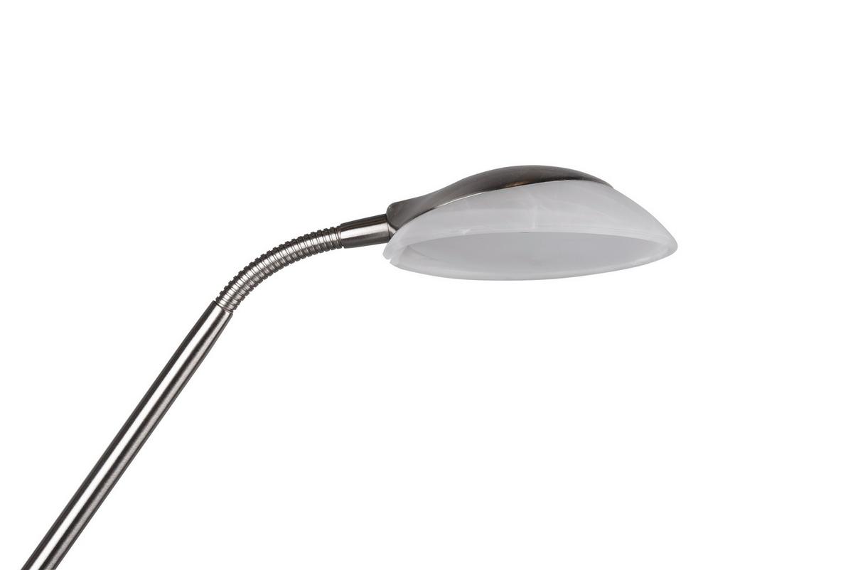 Led-stehlampe Dimmbar Weiß/nickelfarben, Flexarm - Weiß/Nickelfarben, Basics, Glas/Metall (32,5/180cm)