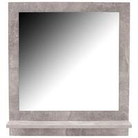 Fali Tükör Attack - világosszürke, Modern, faalapú anyag (60,4/68/10cm)