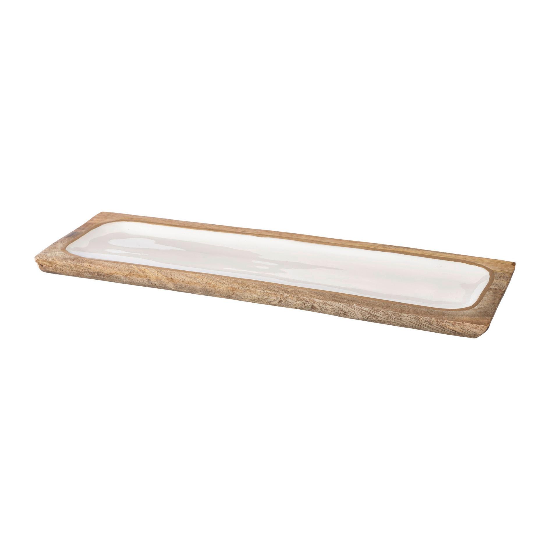 Dekorační podnos EMILIA I - světle růžová, Lifestyle, dřevo (38cm)