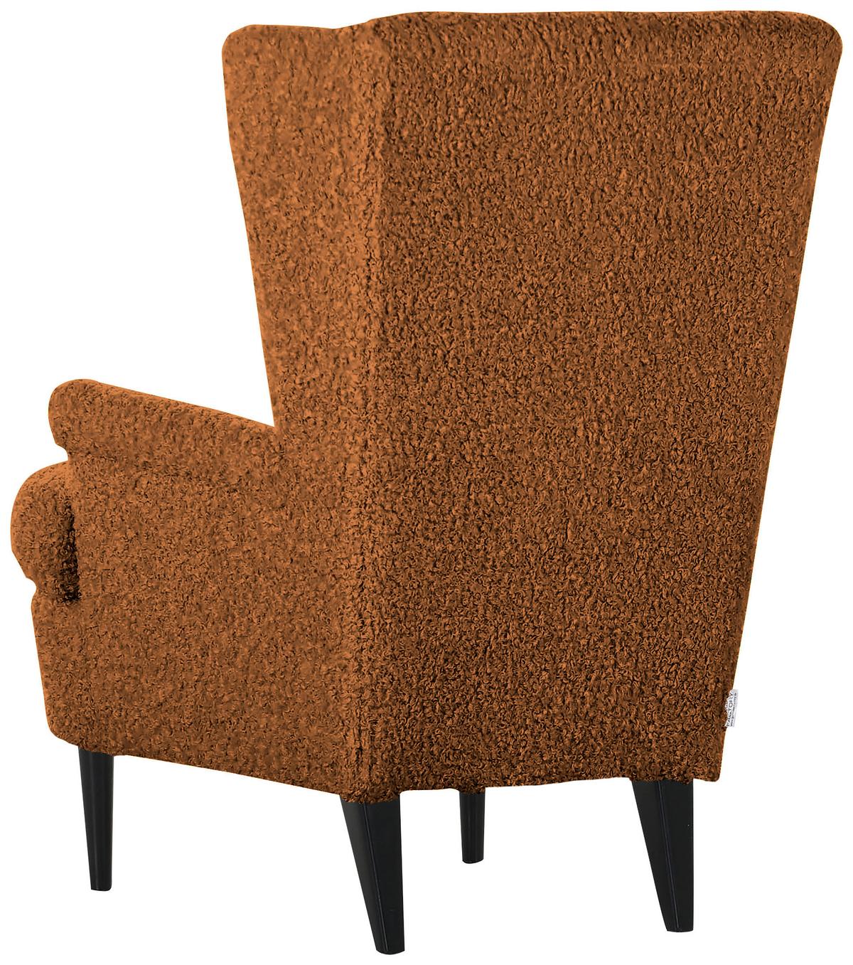 Ohrensessel Versailles Rostfarben B: 72 cm - Rostfarben/Dunkelbraun, Design, Textil (72/104/85cm) - MID.YOU