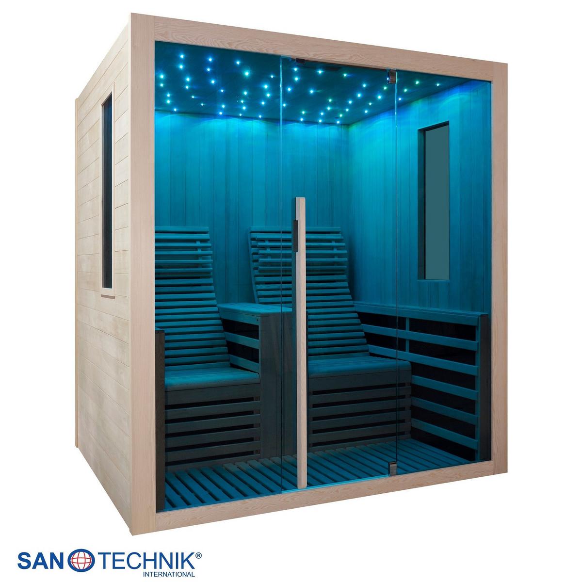 Infrarotkabine 2 Personen 180x195x150 cm Carbon - Naturfarben, Basics (180/195/150cm) - Sanotechnik