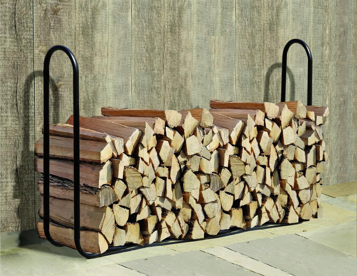 Regál na drevo 244cm - čierna, Basics, kov (244/99/25cm)