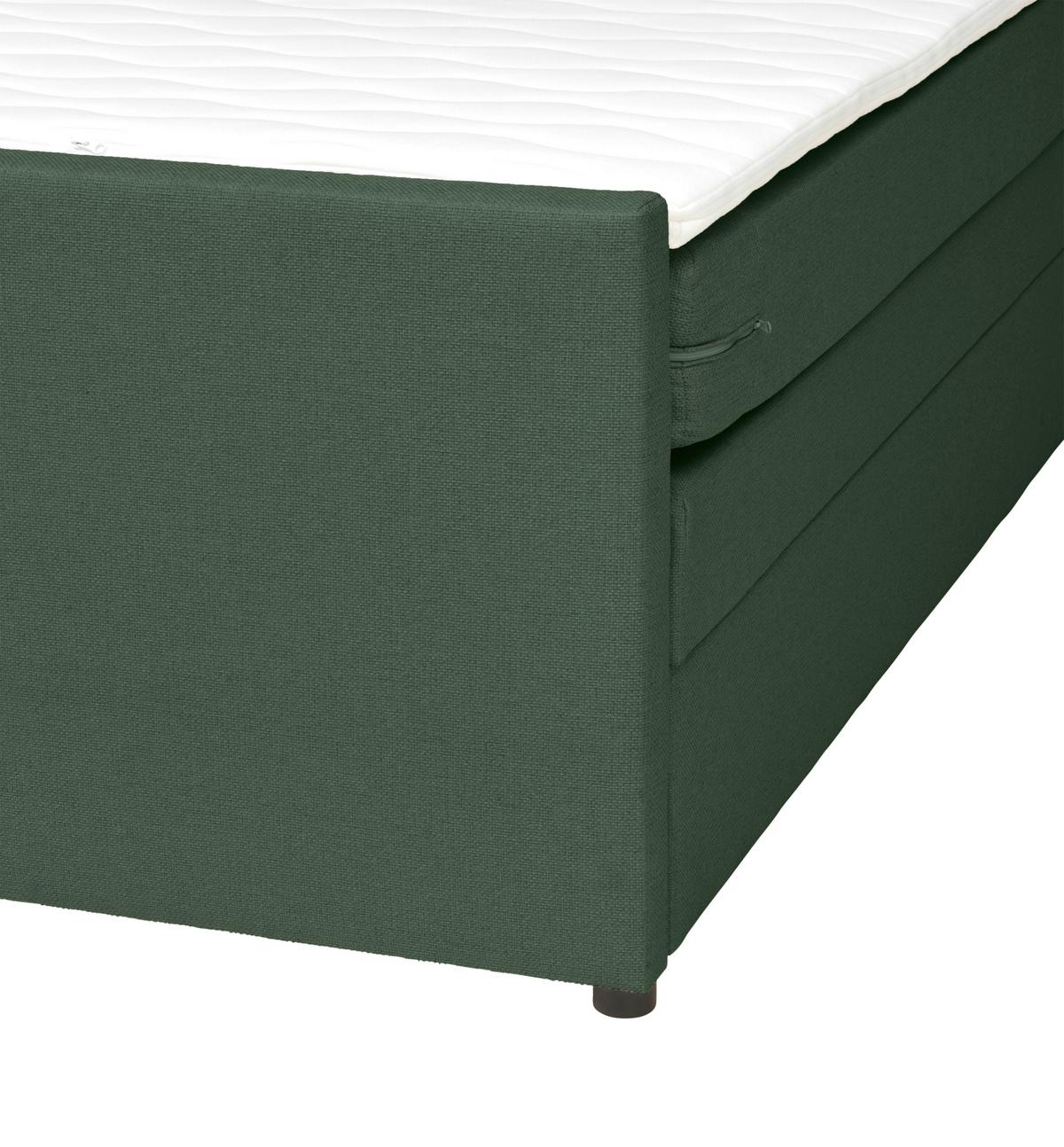 Boxspringbett Mit Bettkasten Nida 100x200 Cm Grün - Schwarz/Grün, MODERN, Holz/Textil (100/200cm) - MID.YOU