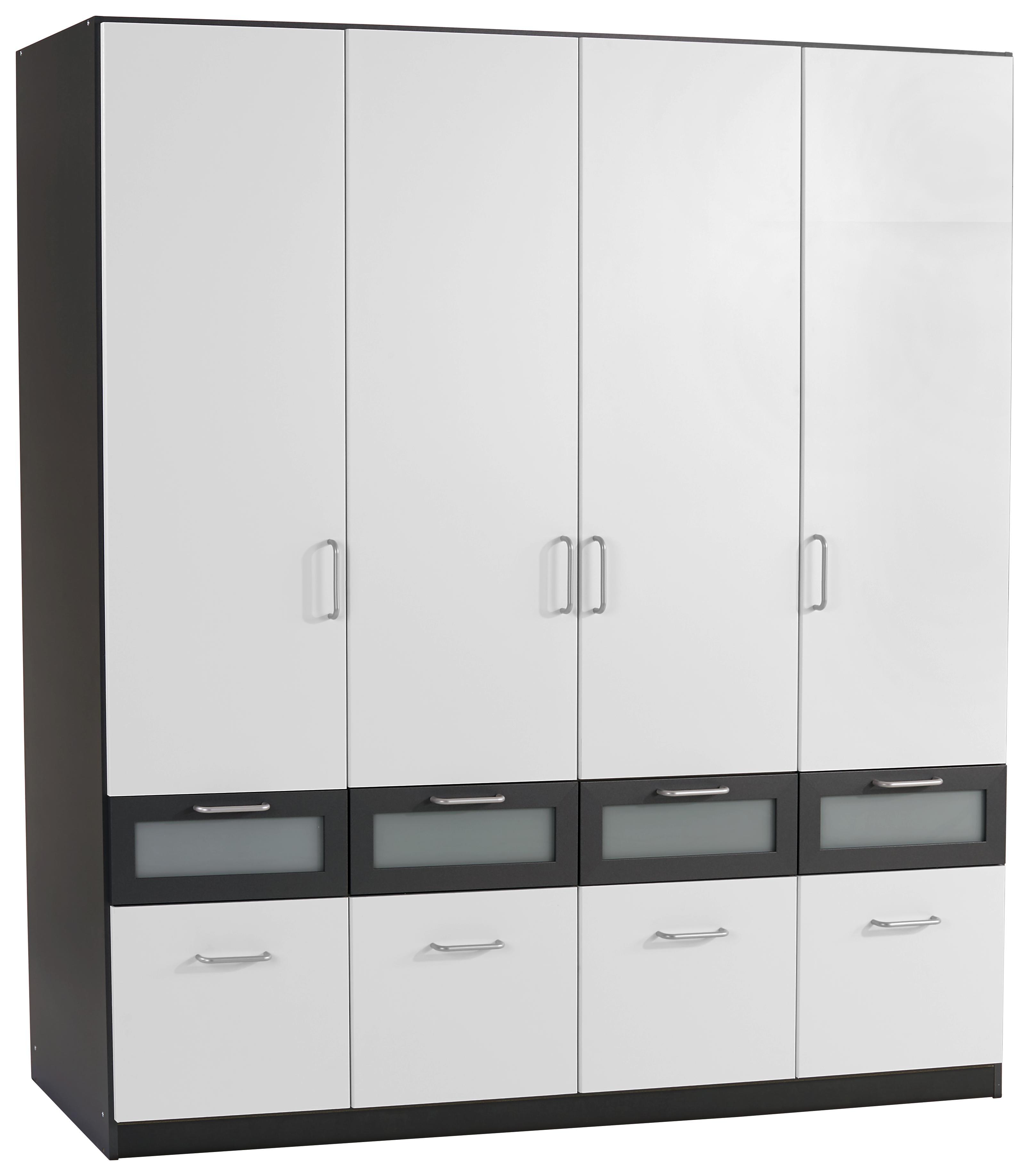 Ruhásszekrény Nagold-extra - Szürke/Fehér, konvencionális, Faalapú anyag/Üveg (181/197/54cm)