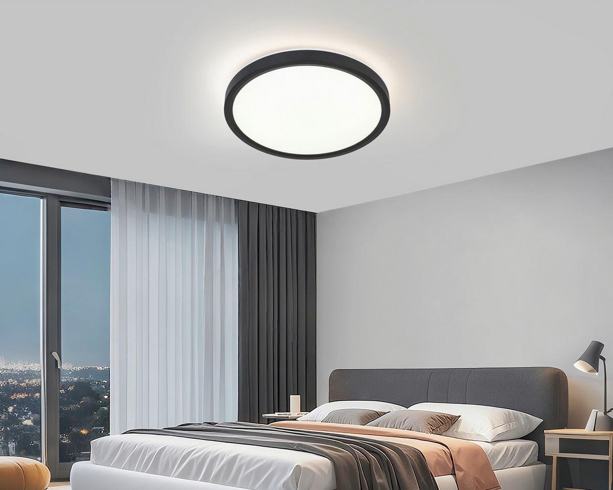 STROPNÉ LED SVIETIDLO TIR - čierna/biela, Modern, plast (30/2,5cm) - Mömax