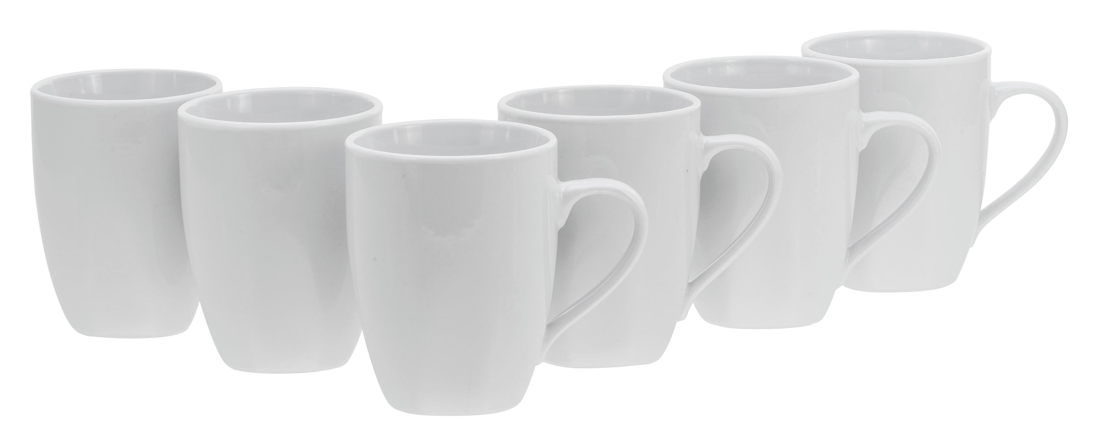 Kaffeebecher Porzellan 300 Ml 6 Stk.  Weiß - Weiß, Basics, Keramik (30,5/21/16cm) - Creatable