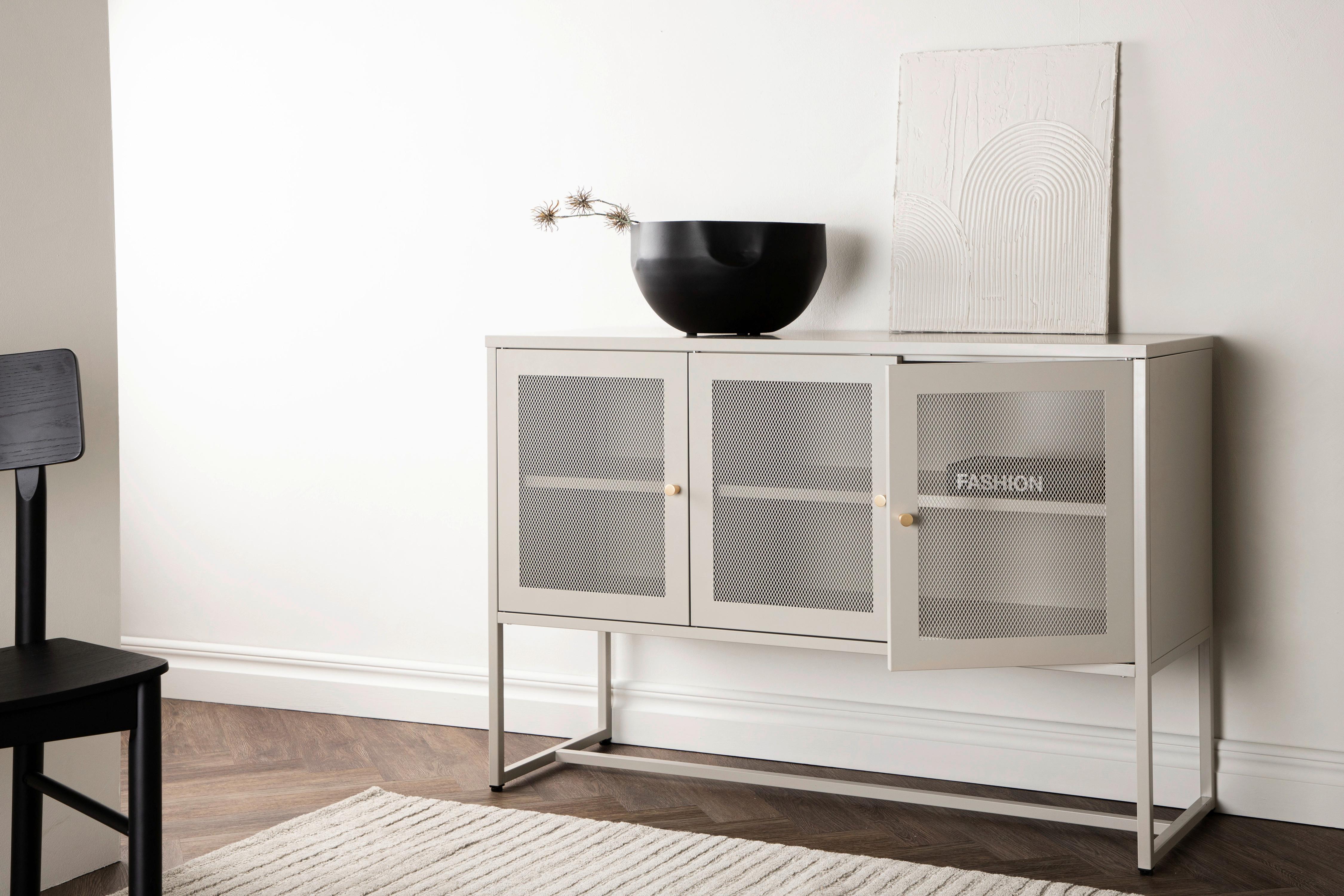 Sideboard Malla - Beige, Design, Metall (120/80/40cm) - Livetastic