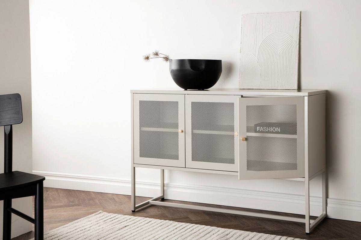 Sideboard Malla - Beige, Design, Metall (120/80/40cm) - Livetastic