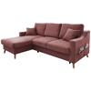 Ecksofa mit Schlaffunktion Valentina Rosa - Rosa/Naturfarben, KONVENTIONELL, Textil (150/228cm) - P & B