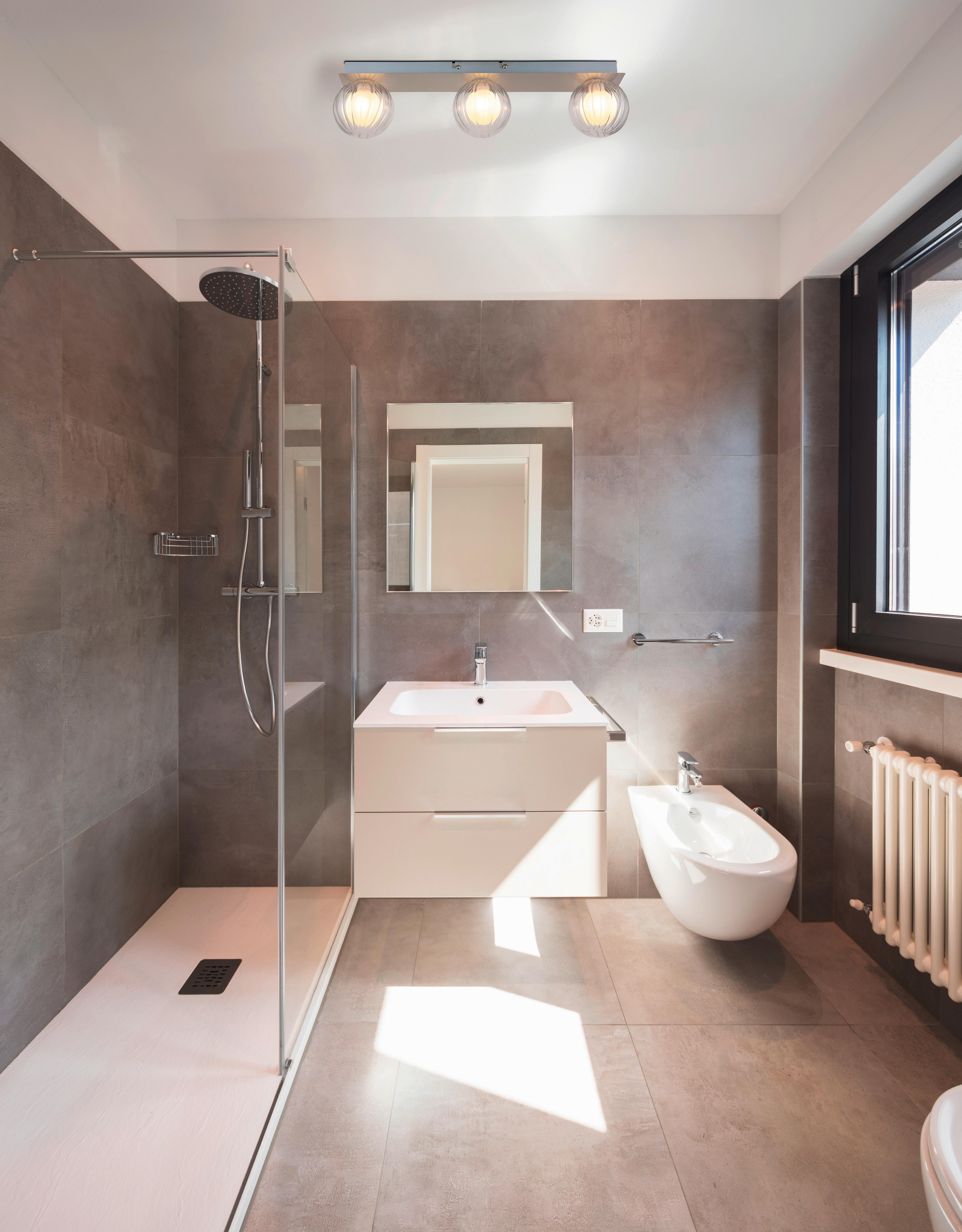 Badezimmer-deckenleuchte 41928-3n - Klar, KONVENTIONELL, Glas/Metall (50/10/12,5cm) - Globo