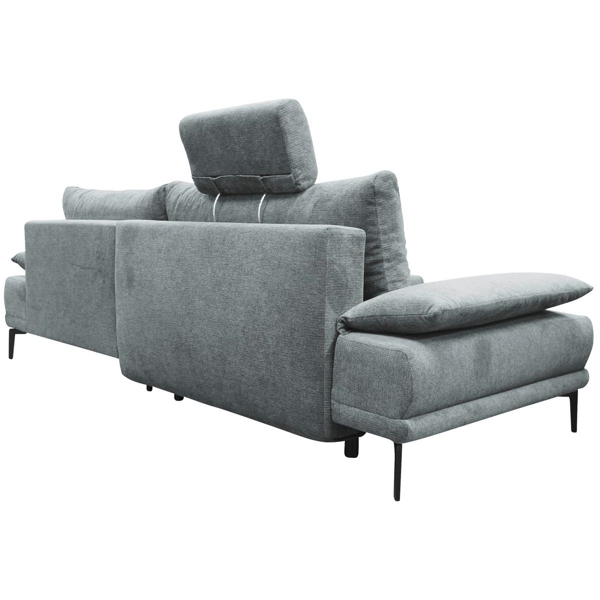 Ecksofa mit Bettkasten Lagacy 260x192 cm Webstoff Grau - Schwarz/Grau, Design, Textil (260/192cm) - MID.YOU