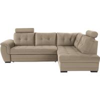 Ecksofa mit Schlaffunktion + Bettkasten Falco, Mikrofaser - Hellbraun/Dunkelbraun, KONVENTIONELL, Textil (251/183cm) - Ondega