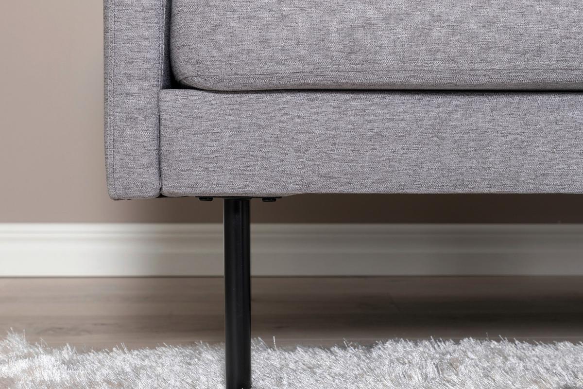 2-Sitzer-Sofa Zoom - Schwarz/Grau, Design, Textil/Metall (180/78/80cm) - Livetastic