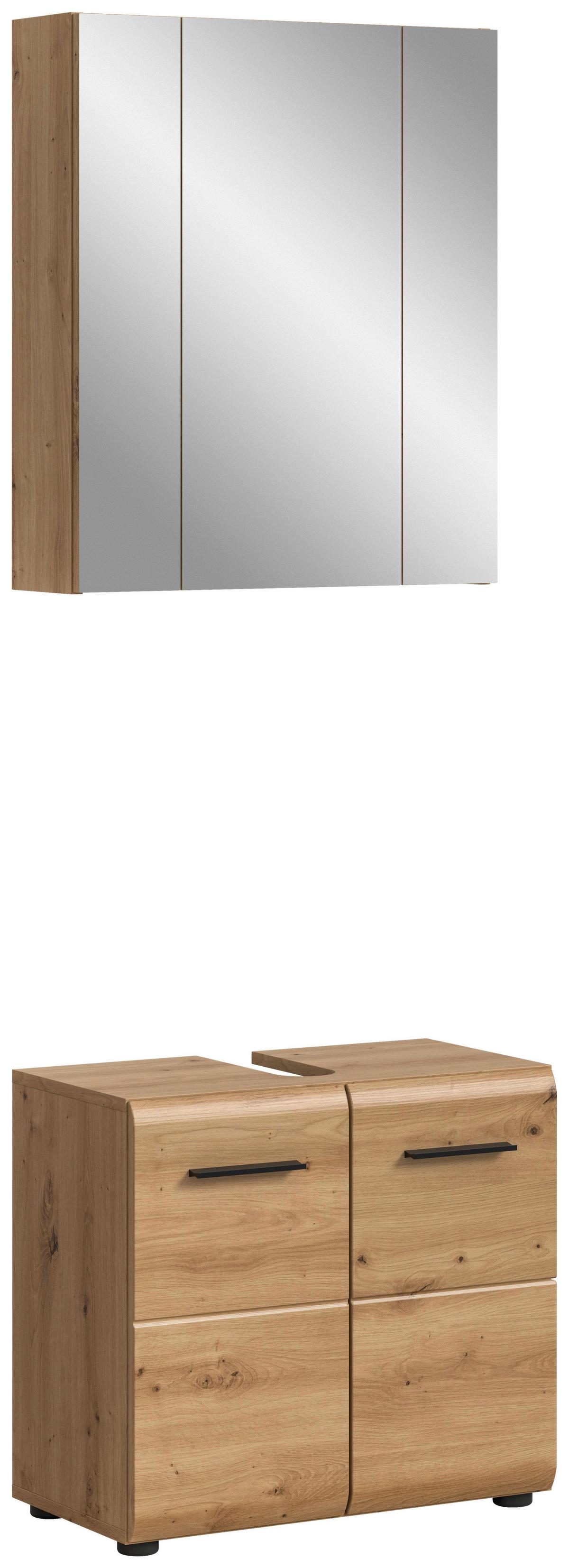 Badezimmer Ice Eiche Artisan Dekor B: 60cm - Schwarz/Eiche Artisan, Basics, Holzwerkstoff (60cm) - MID.YOU