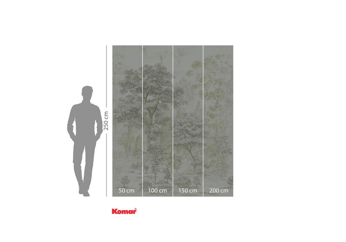 Vliestapete Noble Trees - Blau/Weiß, Basics (200/250cm) - Komar