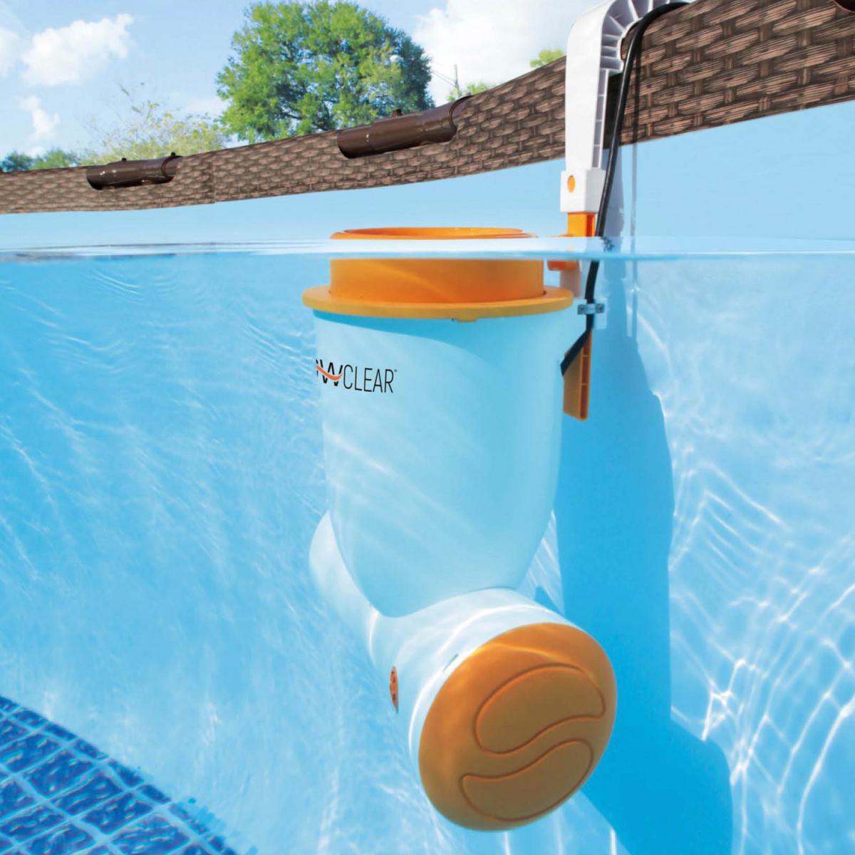 Skimmer 1050gal inkl. Filterpumpe 3.974 L/H 58469 - Orange/Weiß, MODERN, Kunststoff (3974l) - Bestway