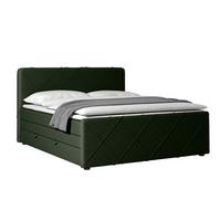 Boxspringbett mit Bettkasten Cordoba 180x200 cm Grün - Schwarz/Grün, MODERN, Holz/Kunststoff (180/200cm) - MID.YOU