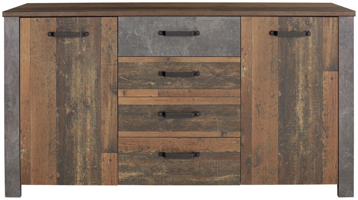 KOMODA ONTARIO - čierna/zlatá, Modern, kompozitné drevo/plast (162/86/41,5cm) - Ondega