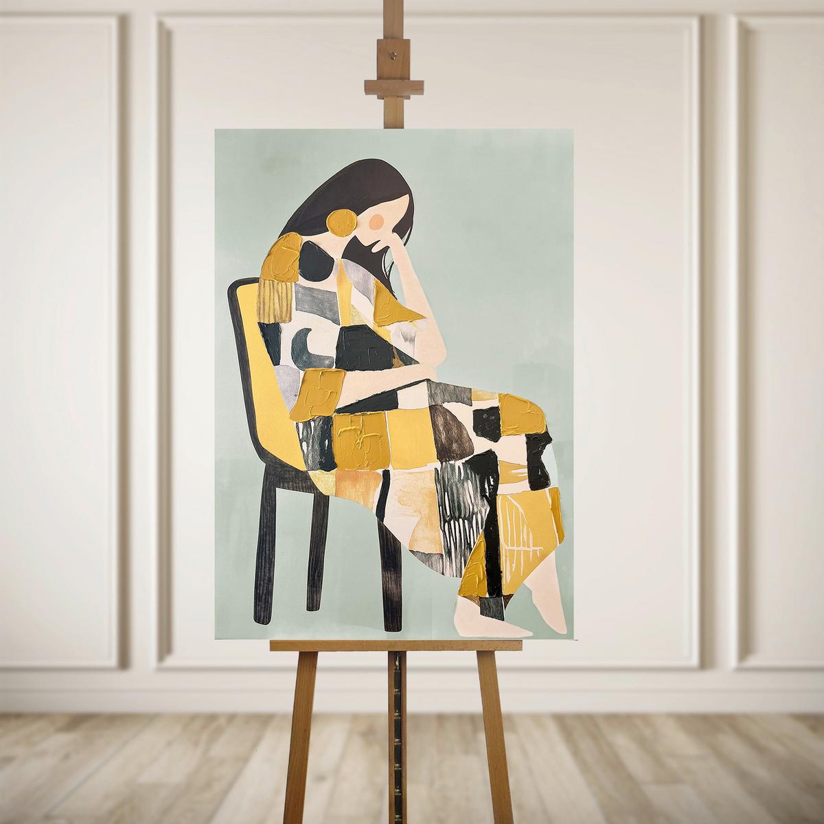 OBRAZ NA PLÁTNE PENELOPE - viacfarebná, Basics, drevo/textil (70/100cm)