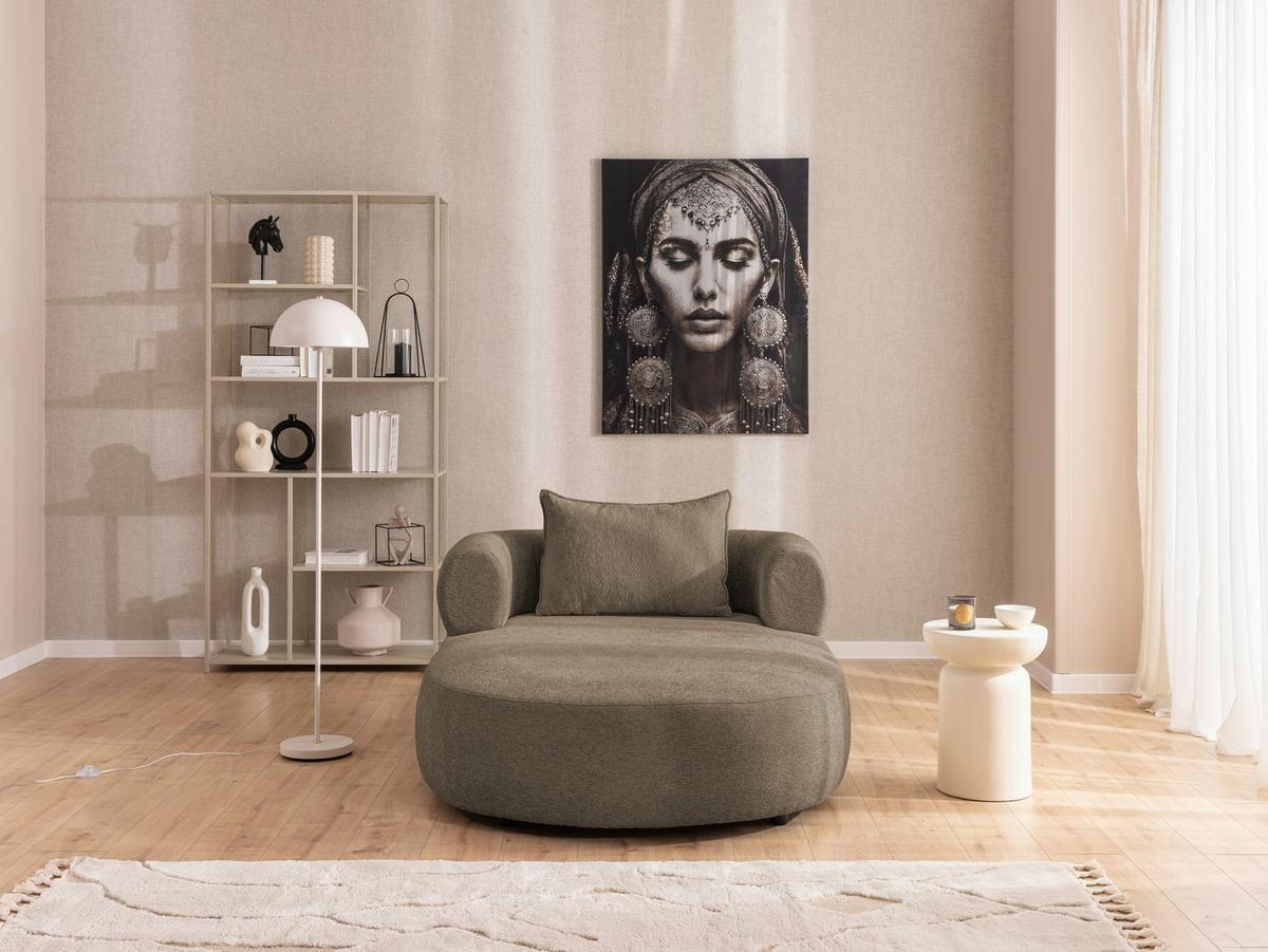 XXL-Sessel Ferro Braun B: 122 cm - Schwarz/Braun, Design, Textil (122/76/156cm) - Livetastic