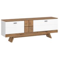 Tv-element Oreta B: 162 Cm Weiß Hochglanz/eichefarben - Eichefarben/Weiß Hochglanz, MODERN, Holzwerkstoff (162/61,4/45cm)