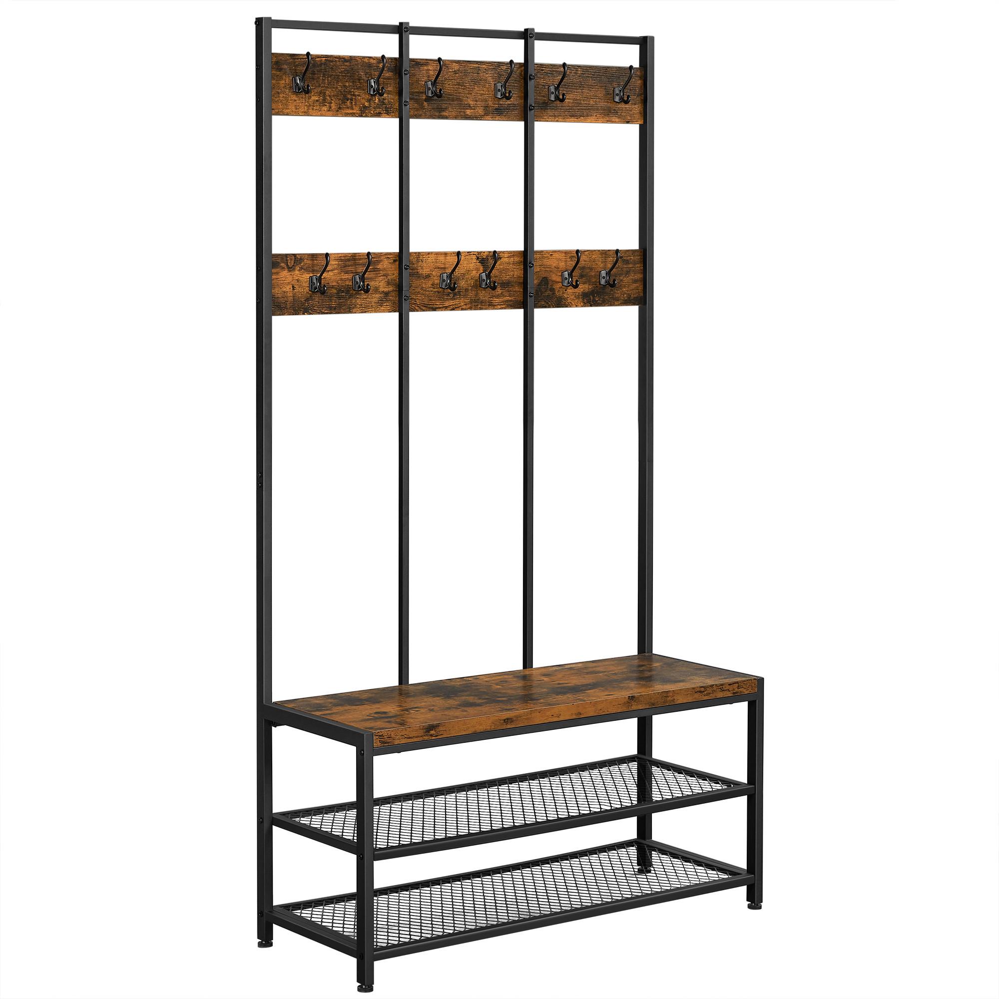 PREDSIEŇOVÝ NÁBYTOK VINTAGE - hnedá/čierna, Trend, kov/kompozitné drevo (100/184/40cm) - Boxxx