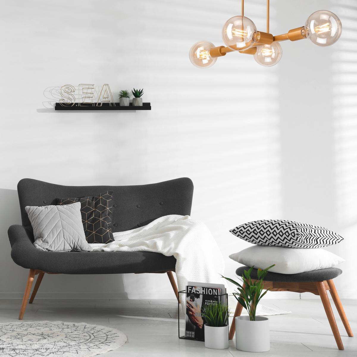 Deckenleuchte Astrid Goldfarben B: 53 cm - Goldfarben, Basics, Glas/Metall (53/32cm)