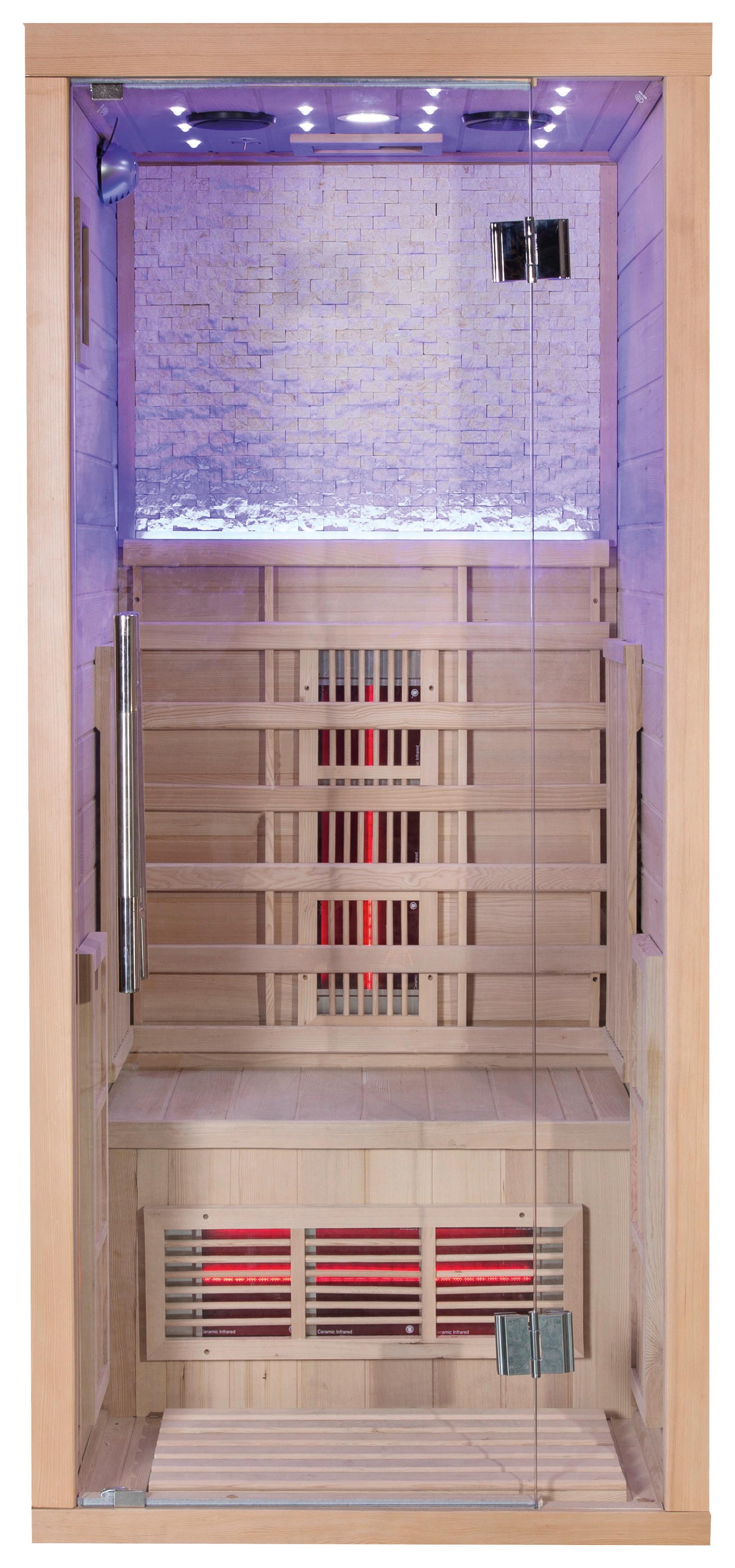 Infrarotkabine 1 Person 90x200x90 Cm Stockholm - Naturfarben, MODERN, Holz (90/200/90cm)