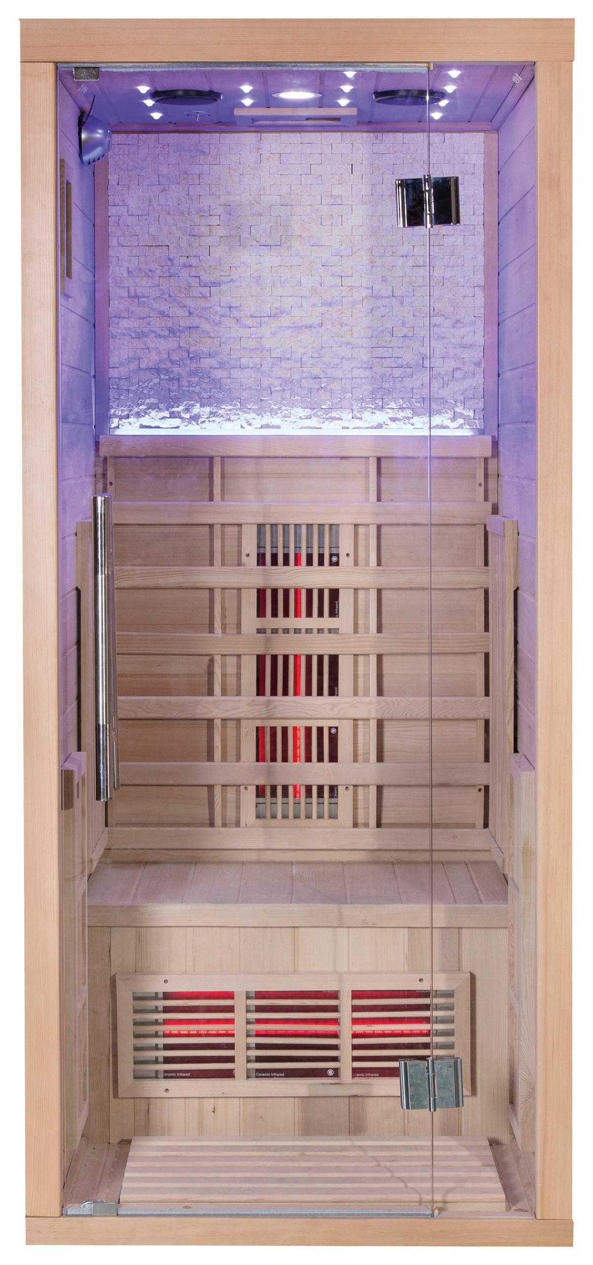 Infrarotkabine 1 Person 90x200x90 cm Stockholm - Naturfarben, MODERN, Holz (90/200/90cm)