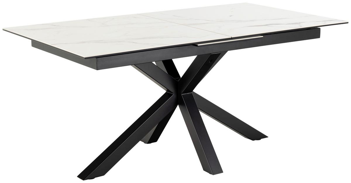 Esstisch Ausziehbar Heaven 168-210x90x75,5cm Schwarz/weiß - Schwarz/Weiß, Trend, Keramik/Metall (168-210/90/75,5cm) - MID.YOU