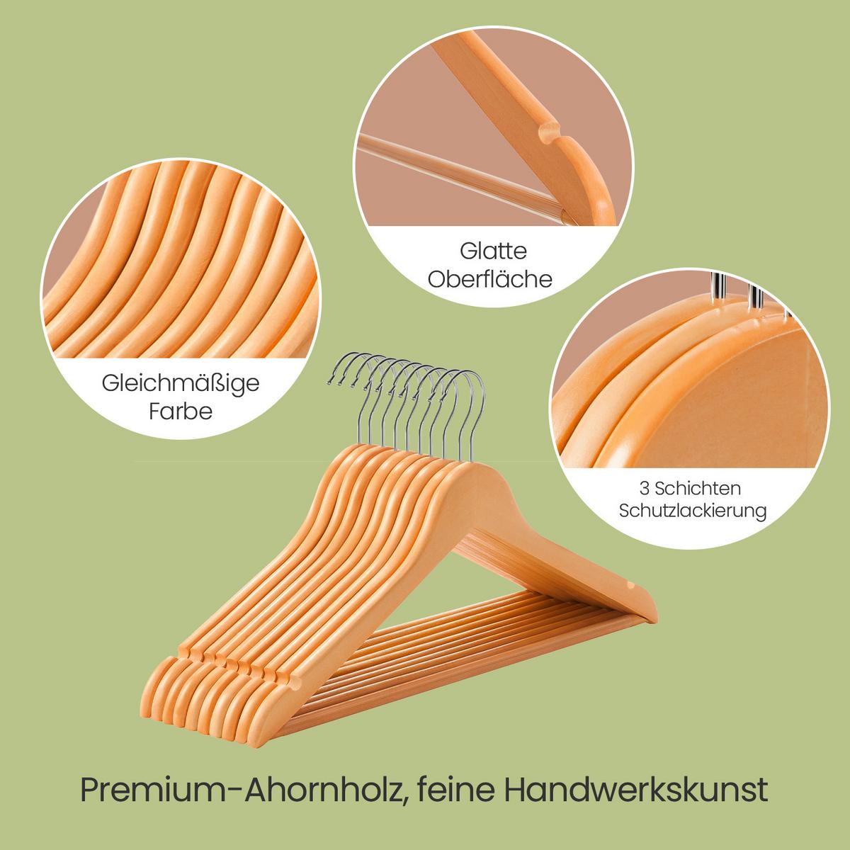 Kleiderbügelset Birkefarben B: 44,5 Cm - Birkefarben, Basics, Holz (44.5/23/1.2cm)