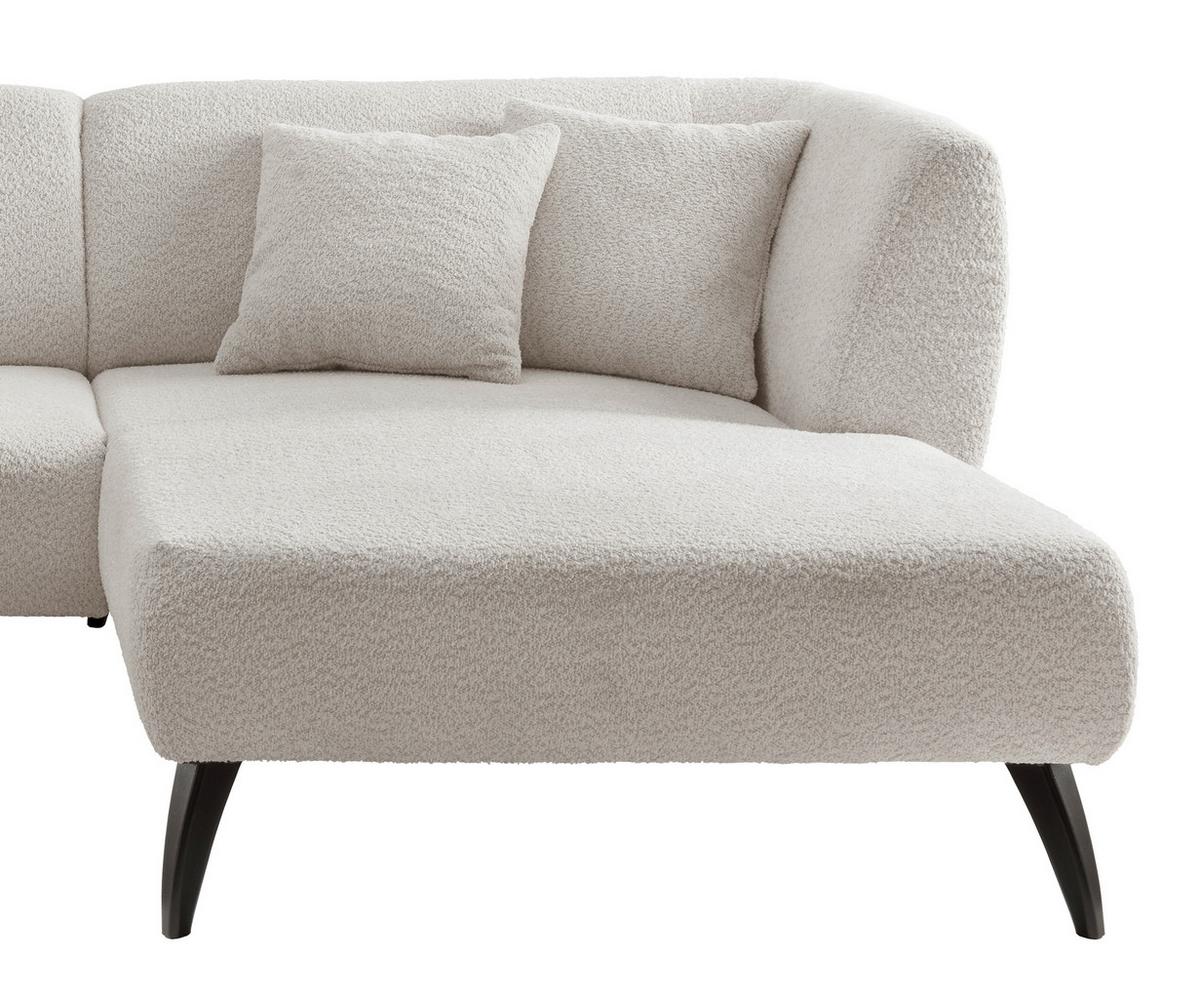 Ecksofa Colori Weiß S: 264/180 cm - Schwarz/Weiß, MODERN, Holz/Textil (264/160cm) - MID.YOU
