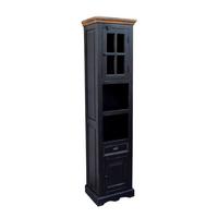HOCHSCHRANK Honig/Schwarz B: 44cm - Schwarz/Honig, Design, Glas/Holz (44/188/35cm) - MID.YOU