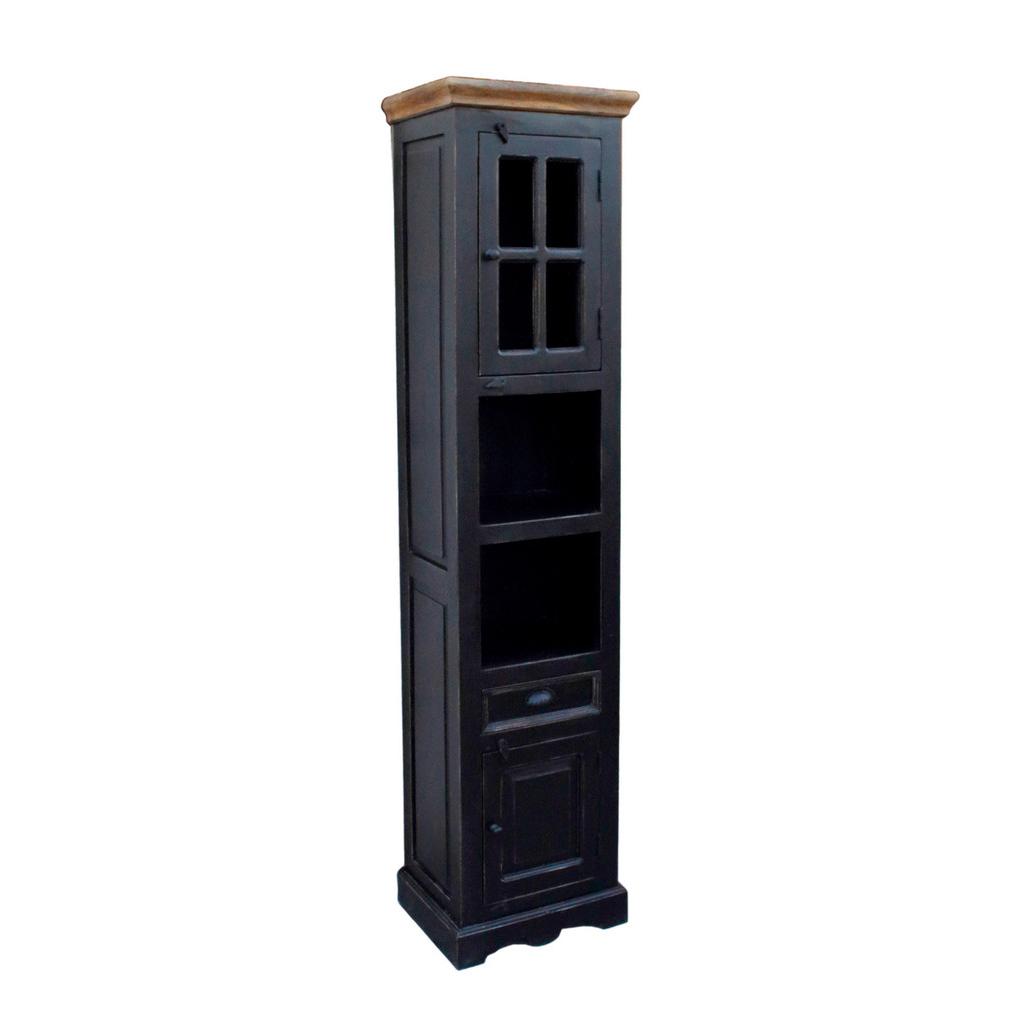 HOCHSCHRANK Honig/Schwarz B: 44cm