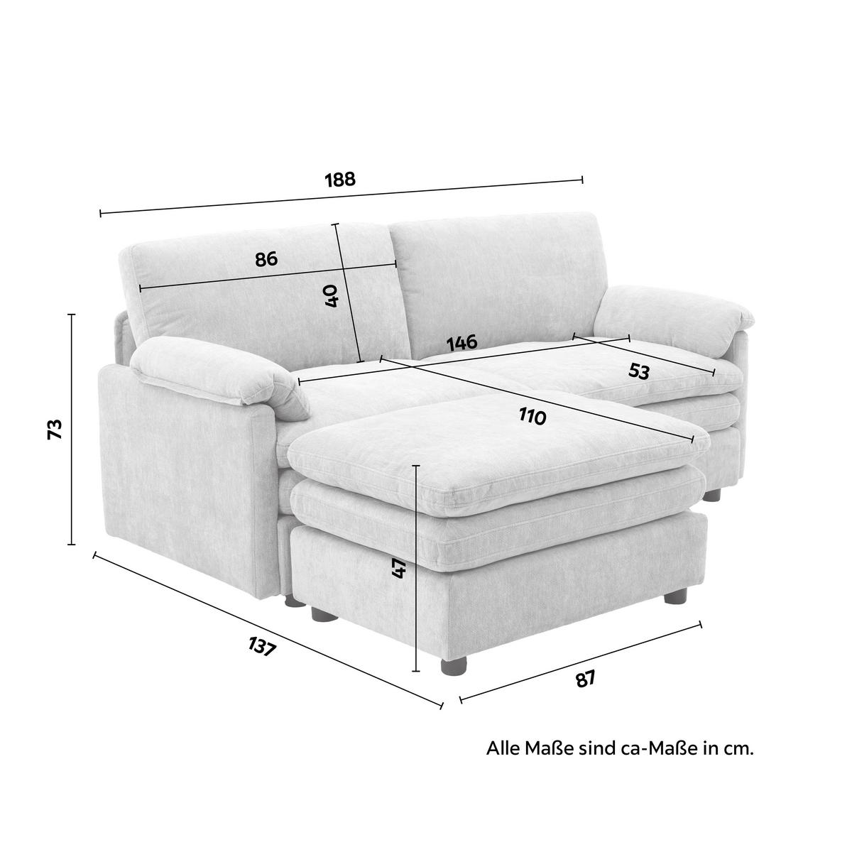 2-dielna súprava ALESSIA, sivá ženilka, max. 360 kg - čierna/sivá, Modern, drevo/textil (188/137cm) - Bessagi Home