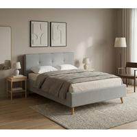 Polsterbett Rossva Lf: 200x200 Grau - Eichefarben/Grau, MODERN, Holz/Textil (200/200cm) - MID.YOU