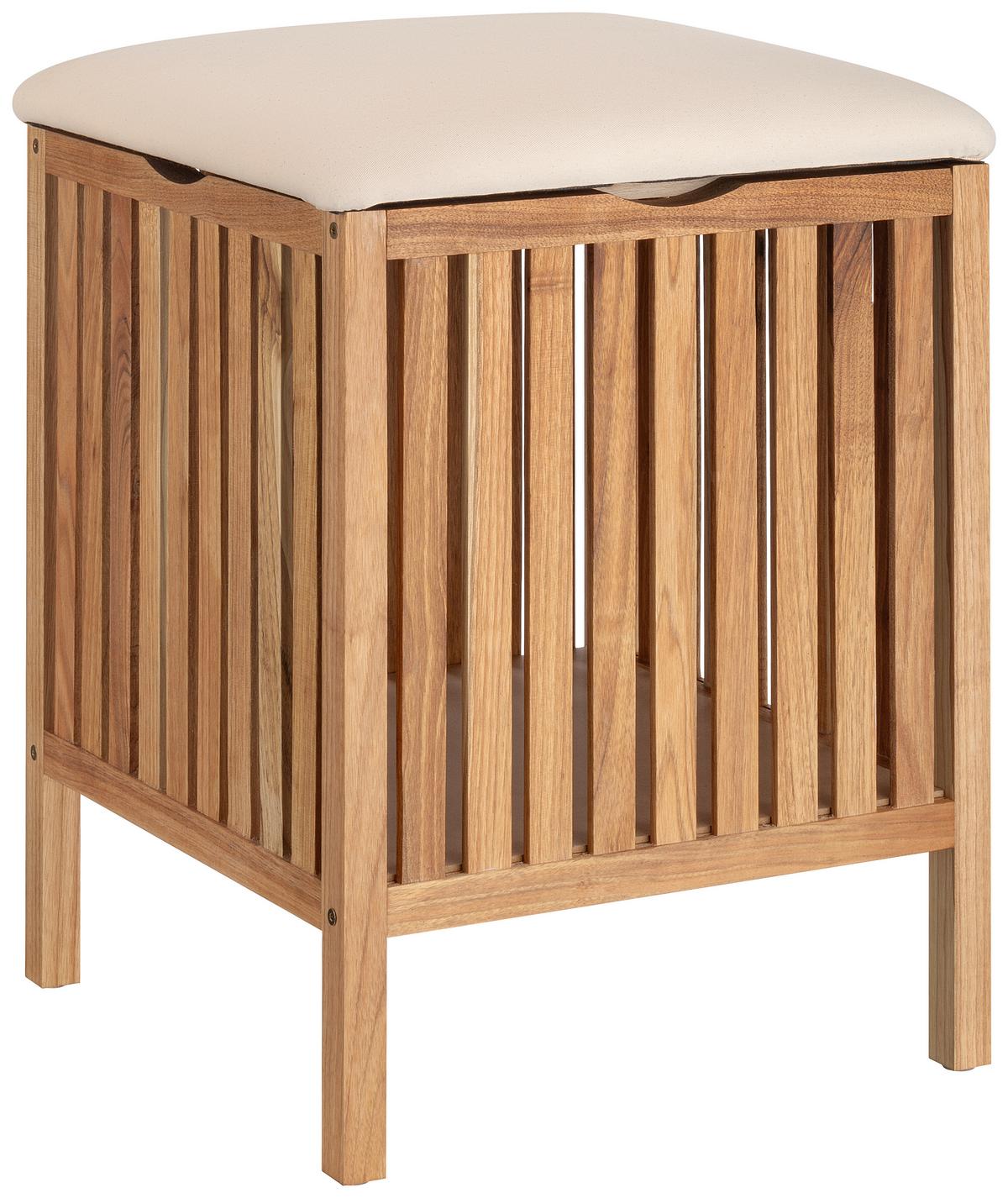 Badhocker Miguel - Naturfarben, KONVENTIONELL, Holz/Holzwerkstoff (39/39/52cm) - James Wood