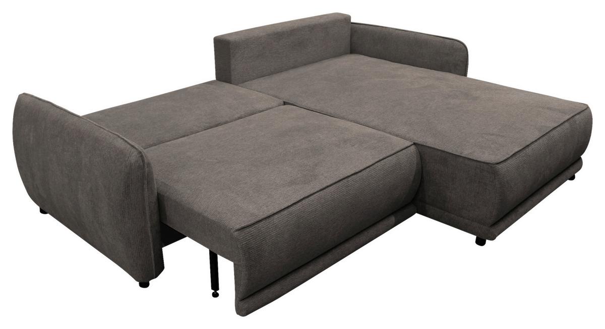 Ecksofa Fresh Dunkelgrau 264x195 cm - Dunkelgrau/Beige, Design, Textil (264/195cm) - MID.YOU