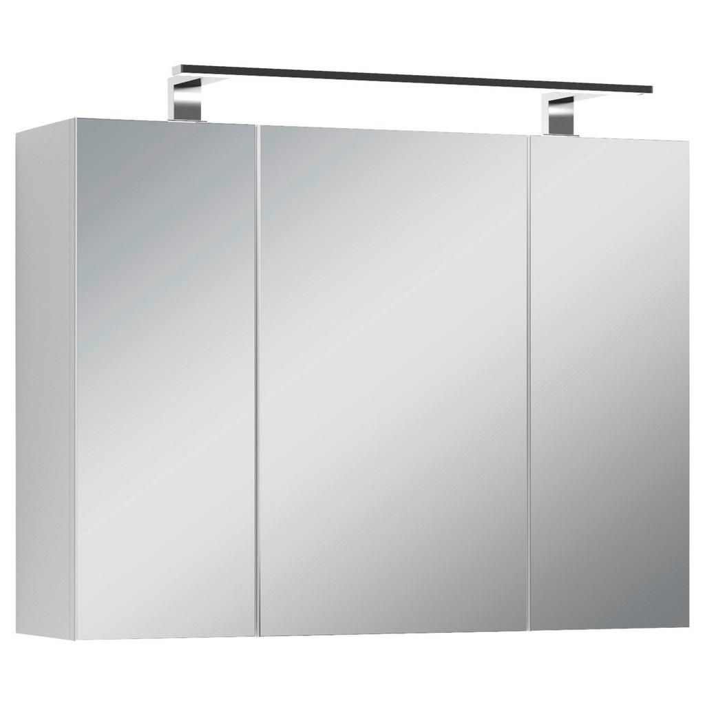 Spiegelschrank Spree mit Led 3-Türig BxHxT 80x60x20 cm Weiß