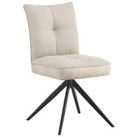 Židle MAYA béžová - černá/béžová, Moderní, kov/textil (49/89/65cm) - Premium Living