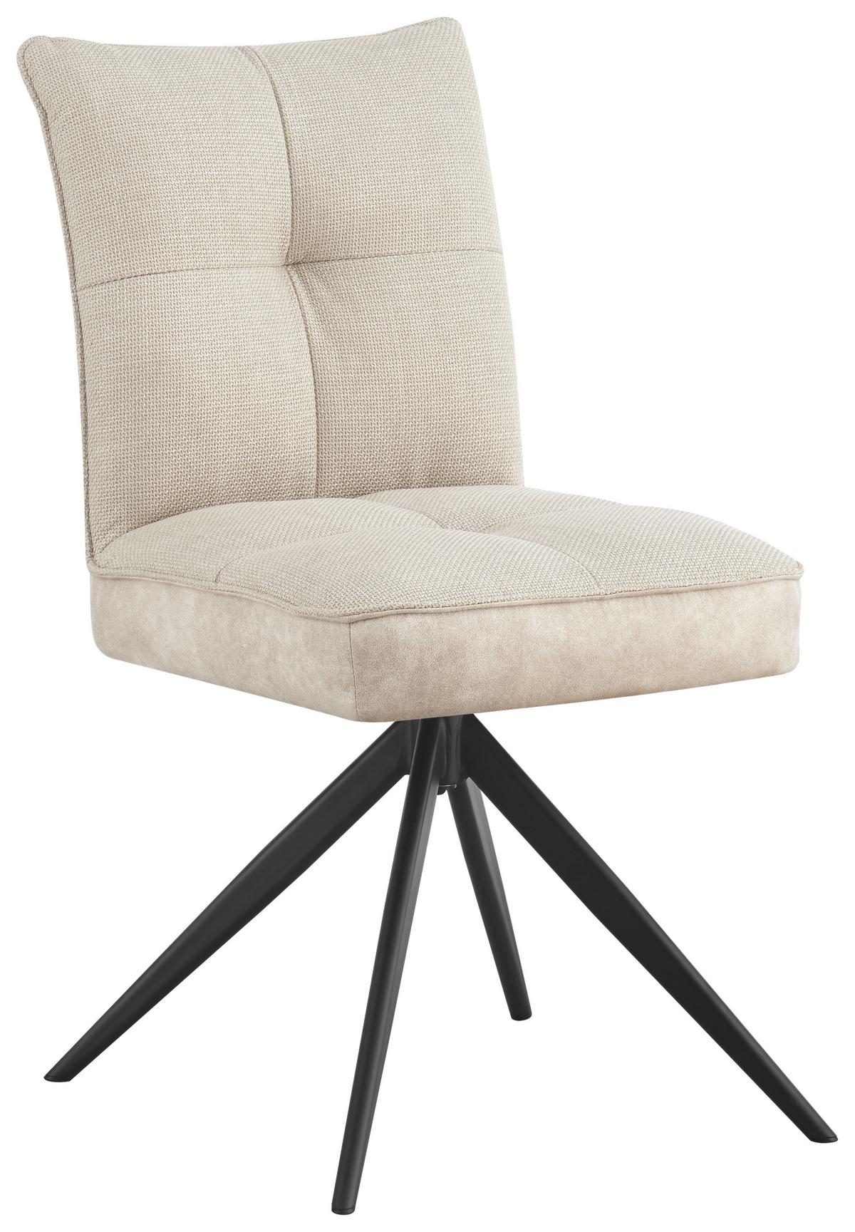 Židle MAYA béžová - černá/béžová, Moderní, kov/textil (49/89/65cm) - Premium Living