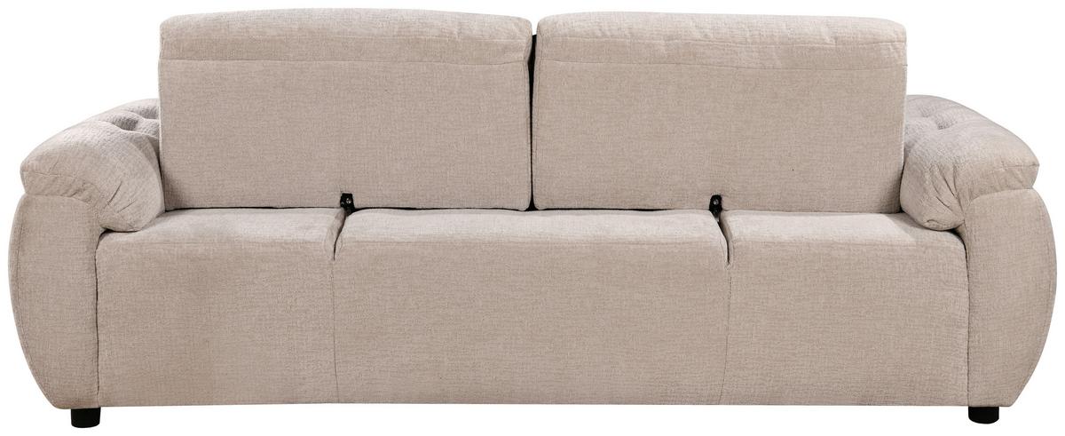 Štýlová pohovka ALBA, sivobéžová, max. do 360 kg - čierna/sivobéžová, Modern, drevo/textil (210/84/106cm) - Mömax
