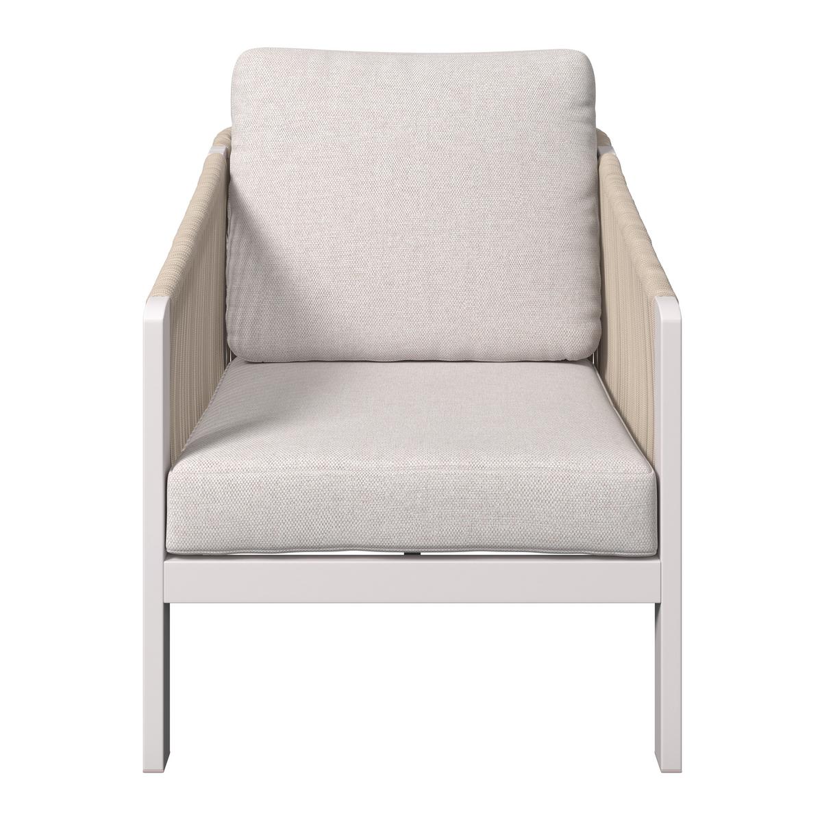 Loungesessel Palma - Hellbraun/Weiß, MODERN, Textil/Metall (65/67/80cm) - Beldano