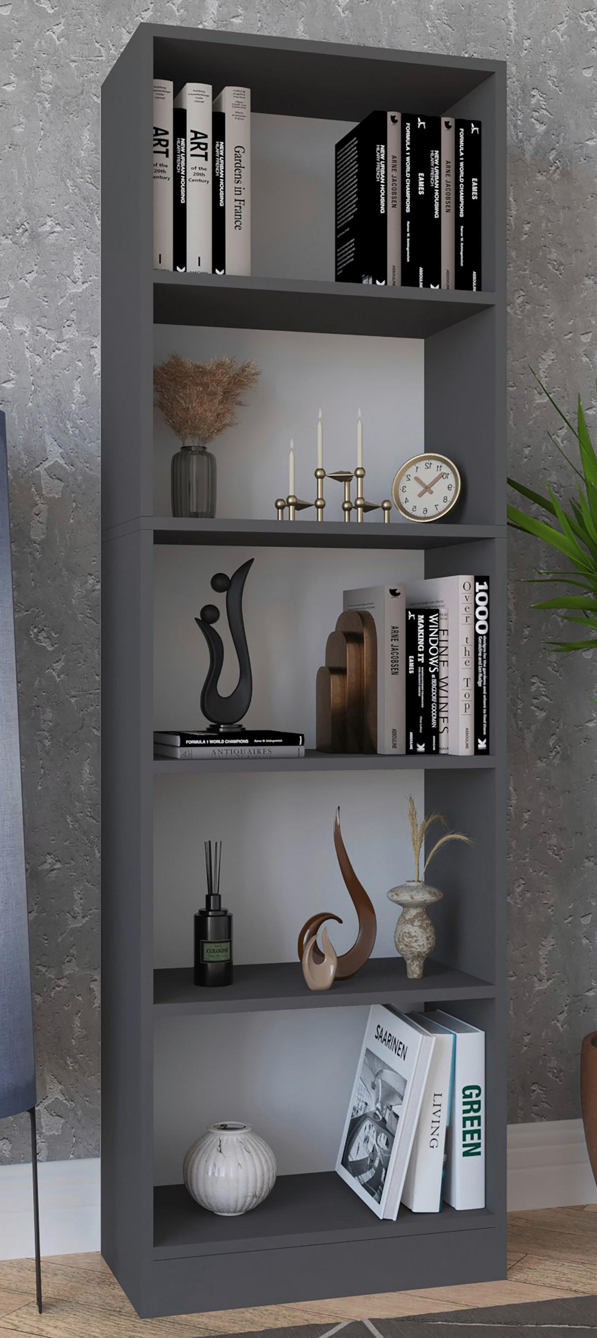 Regal Dilos Anthrazit B: 56 cm - Anthrazit, Basics, Holzwerkstoff (56/182/30cm) - MID.YOU
